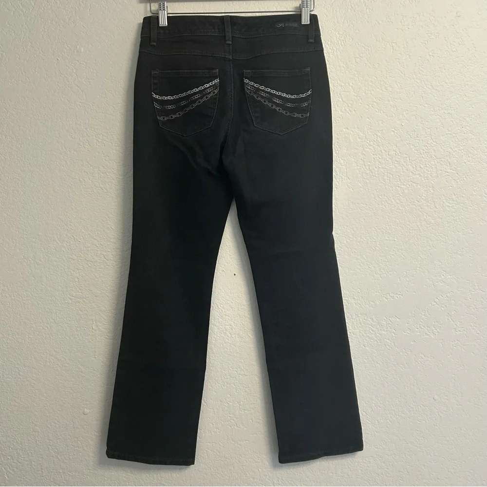 Style & Co Petite Bootcut Jeans Size 4P Black Stretch Denim Chain Stitch Pocket - Picture 5 of 6